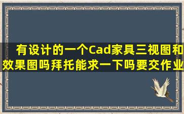 有设计的一个Cad家具三视图和效果图吗,拜托能求一下吗,要交作业