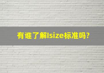 有谁了解Isize标准吗?