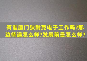 有谁厦门狄耐克电子工作吗?那边待遇怎么样?发展前景怎么样?