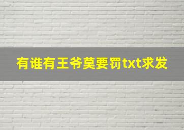 有谁有《王爷莫要罚》txt,求发