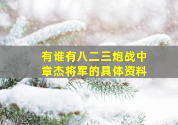 有谁有八二三炮战中章杰将军的具体资料