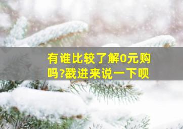 有谁比较了解0元购吗?戳进来说一下呗