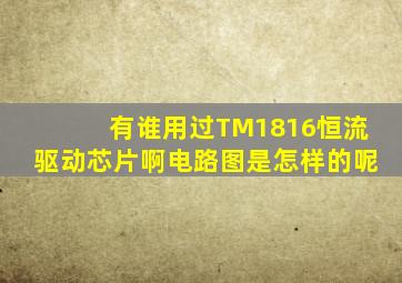 有谁用过TM1816恒流驱动芯片啊,电路图是怎样的呢