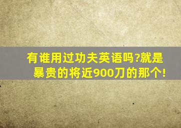 有谁用过功夫英语吗?就是暴贵的,将近900刀的那个!