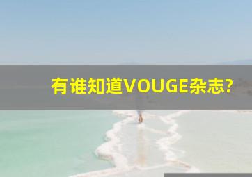 有谁知道VOUGE杂志?