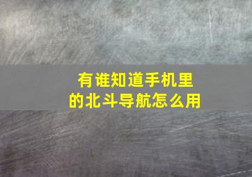 有谁知道手机里的北斗导航怎么用