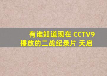 有谁知道现在 CCTV9 播放的二战纪录片 天启