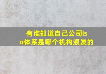 有谁知道自己公司iso体系是哪个机构颁发的