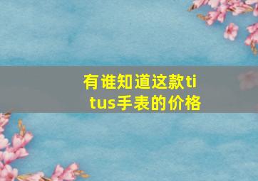 有谁知道这款titus手表的价格