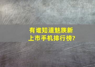 有谁知道魅族新上市手机排行榜?