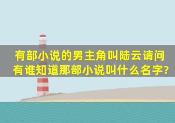 有部小说的男主角叫陆云请问有谁知道那部小说叫什么名字?