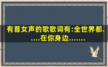 有首女声的歌,歌词有:全世界都.....在你身边,........有谁知道这是什么歌名...