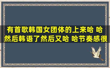 有首歌,韩国女团体的,上来哈 哈 然后韩语了,然后又哈 哈,节奏感很强,歌...