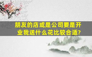 朋友的店或是公司要是开业我送什么花比较合适?