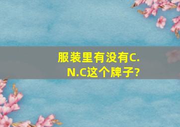 服装里有没有C.N.C这个牌子?