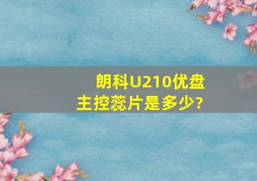 朗科U210优盘,主控蕊片是多少?