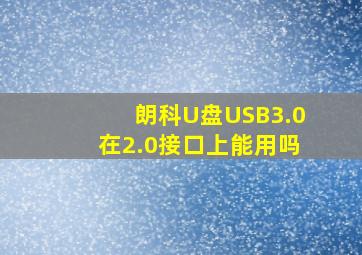 朗科U盘USB3.0在2.0接口上能用吗