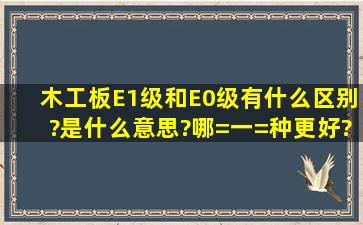 木工板E1级和E0级有什么区别?是什么意思?哪=一=种更好?