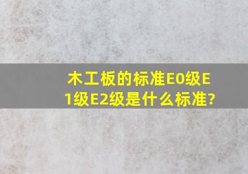 木工板的标准E0级E1级E2级是什么标准?