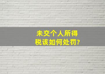 未交个人所得税该如何处罚?