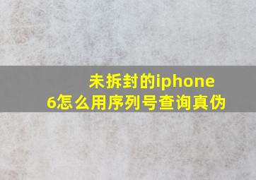 未拆封的iphone6怎么用序列号查询真伪
