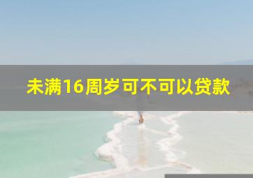 未满16周岁可不可以贷款