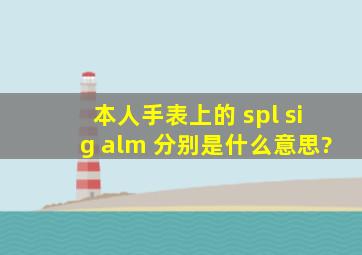 本人手表上的 spl sig alm 分别是什么意思?