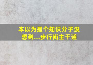 本以为是个知识分子,没想到...步行街主干道