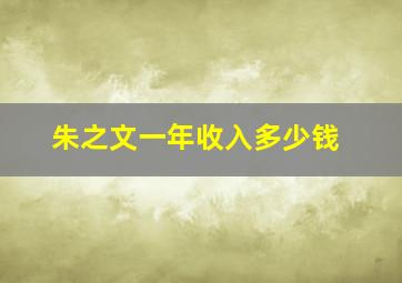 朱之文一年收入多少钱