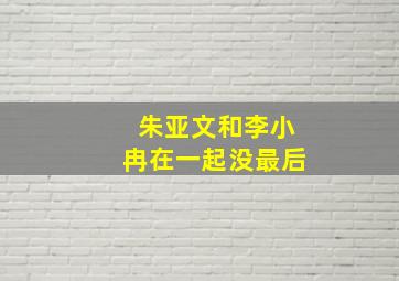 朱亚文和李小冉在一起没最后