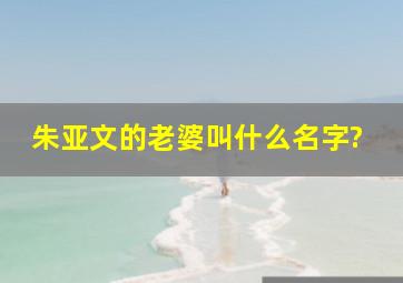 朱亚文的老婆叫什么名字?