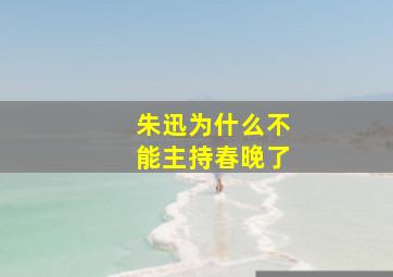 朱迅为什么不能主持春晚了