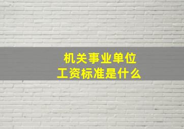 机关事业单位工资标准是什么