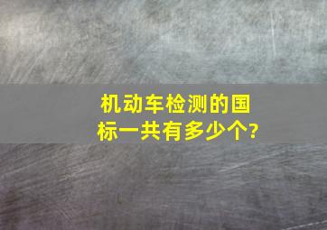 机动车检测的国标一共有多少个?