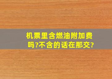 机票里含燃油附加费吗?不含的话,在那交?