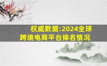 权威数据:2024全球跨境电商平台排名情况 