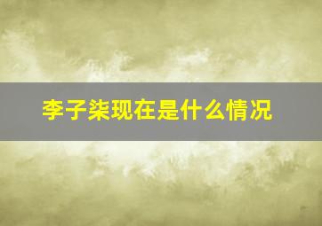 李子柒现在是什么情况