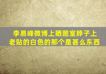 李易峰微博上晒图室脖子上老贴的白色的那个是甚么东西