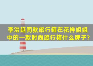 李治延同款旅行箱,在花样姐姐中的一款时尚旅行箱什么牌子?