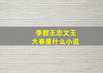 李甜,王忠文,王大春是什么小说