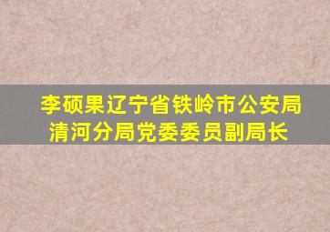 李硕果(辽宁省铁岭市公安局清河分局党委委员、副局长) 