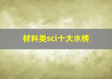 材料类sci十大水榜