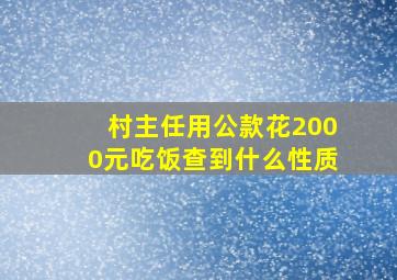 村主任用公款花2000元吃饭查到什么性质(