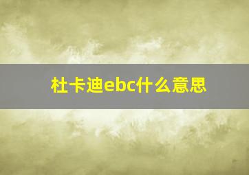 杜卡迪ebc什么意思