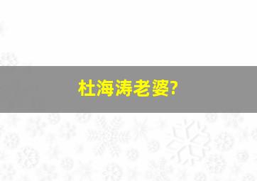 杜海涛老婆?