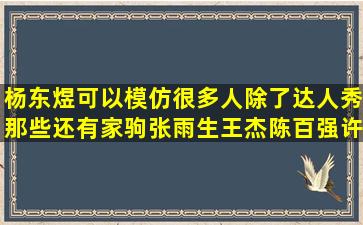 杨东煜可以模仿很多人除了达人秀那些还有家驹张雨生王杰陈百强许巍...