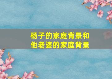 杨子的家庭背景,和他老婆的家庭背景。