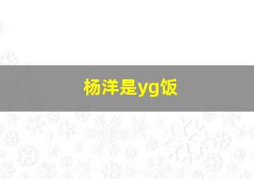 杨洋是yg饭