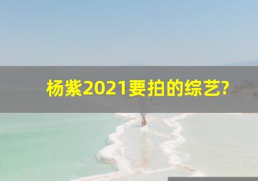 杨紫2021要拍的综艺?