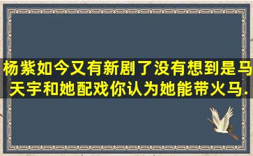 杨紫如今又有新剧了,没有想到是马天宇和她配戏,你认为她能带火马...